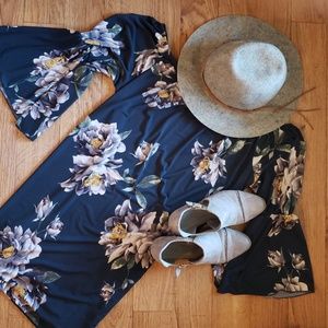 Dark Teal Off-Shoulder Dress